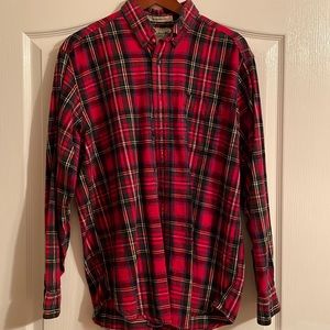 L.L. Bean Red Tartan Flannel Button-Down